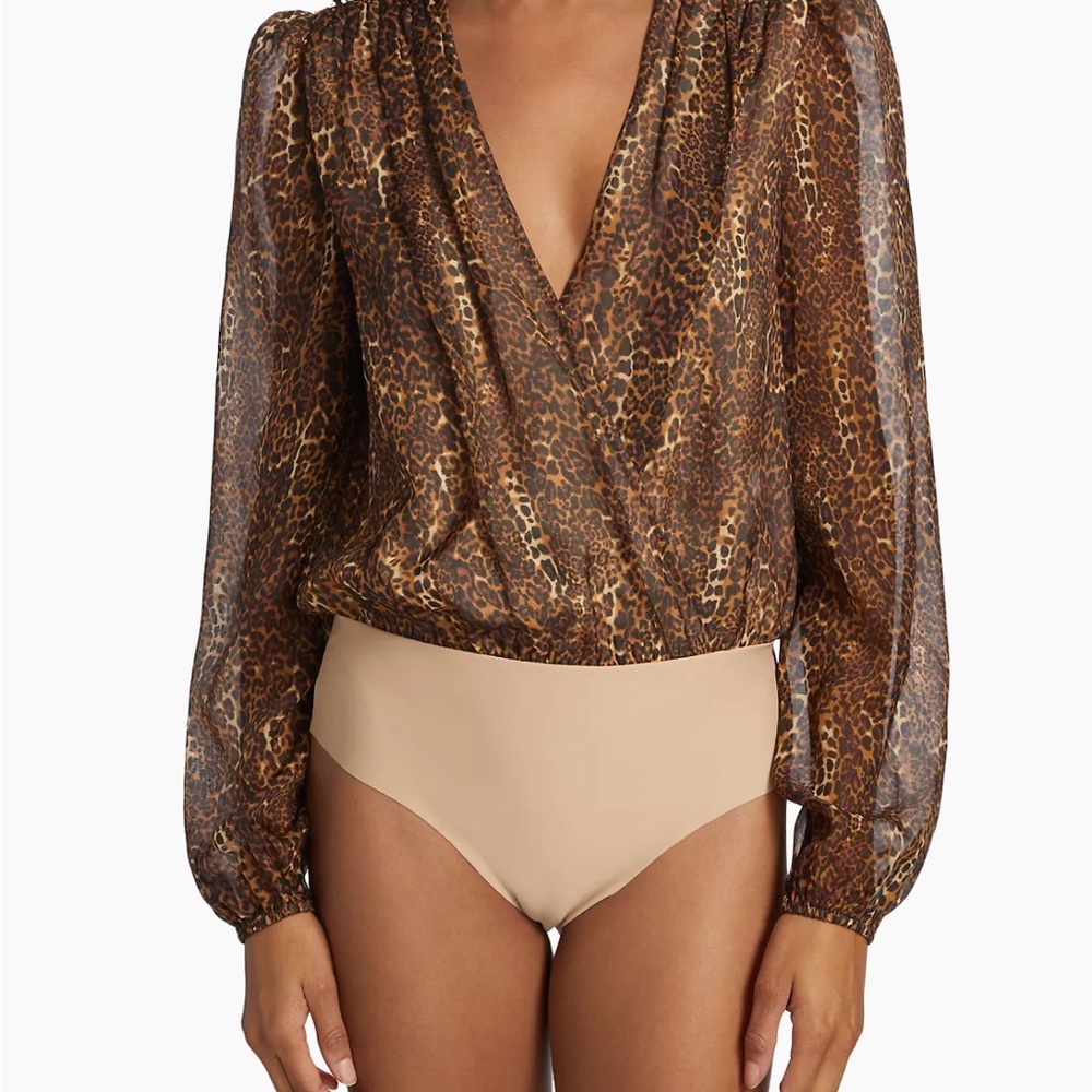 Cami NYC Issa Leopard Silk Bodysuit